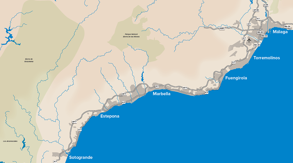 plaatsen aan de Costa del Sol - Casadelmar